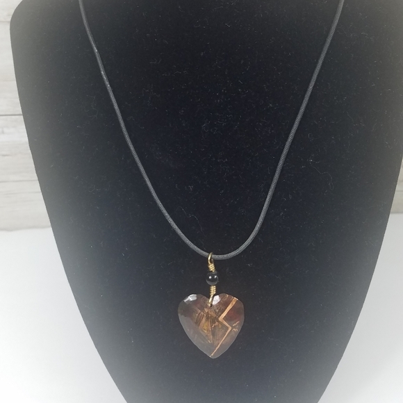Fashion Jewelry, Bronze heart with abstract - Picture 3 of 3